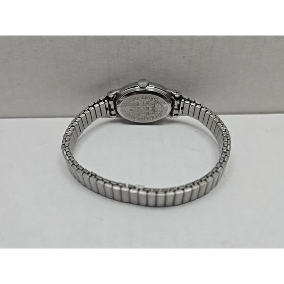 Timex Cavatina Silver Tone Oval Womens Quartz Watch Stretch Band New Battery - Picture 10 of 13